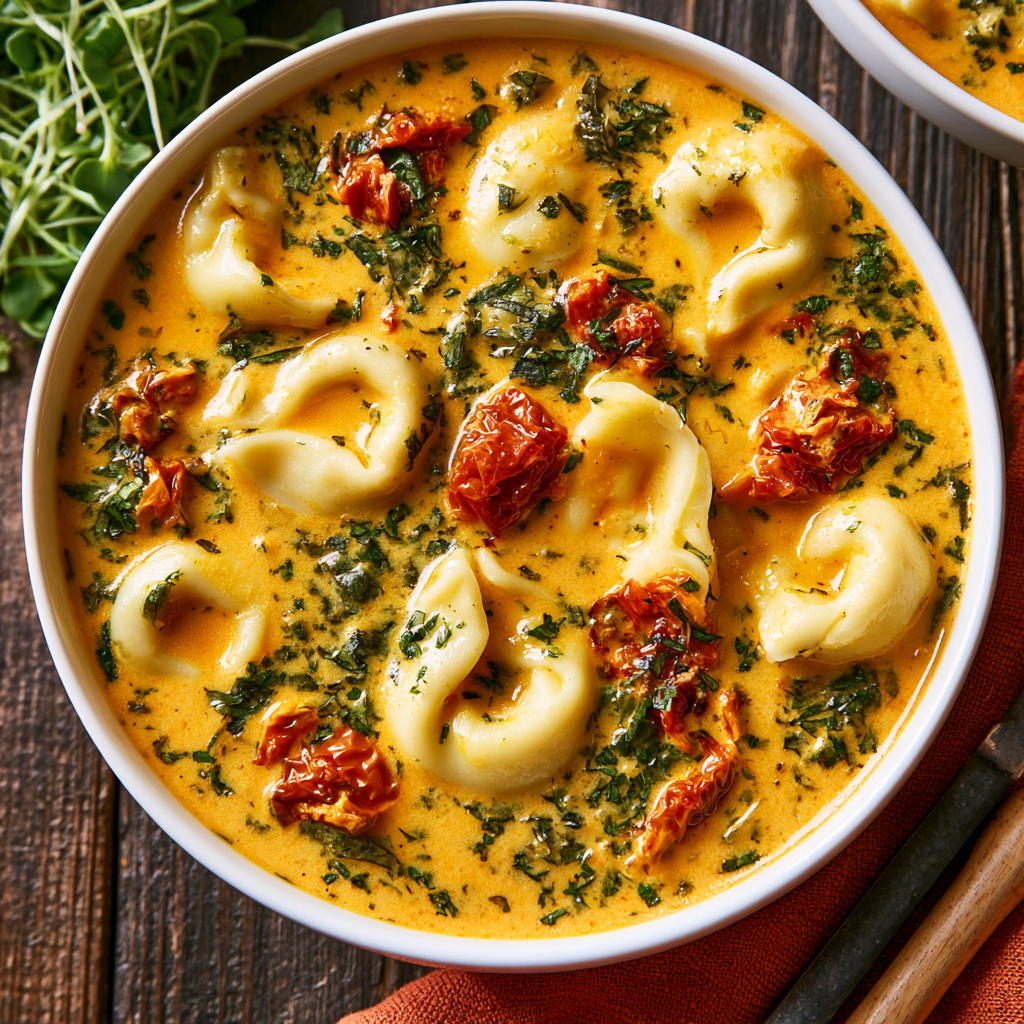 Creamy Tuscan Tortellini Soup
