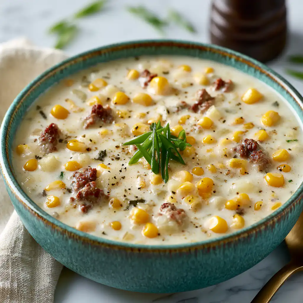 Homemade Sausage and Corn Chowder