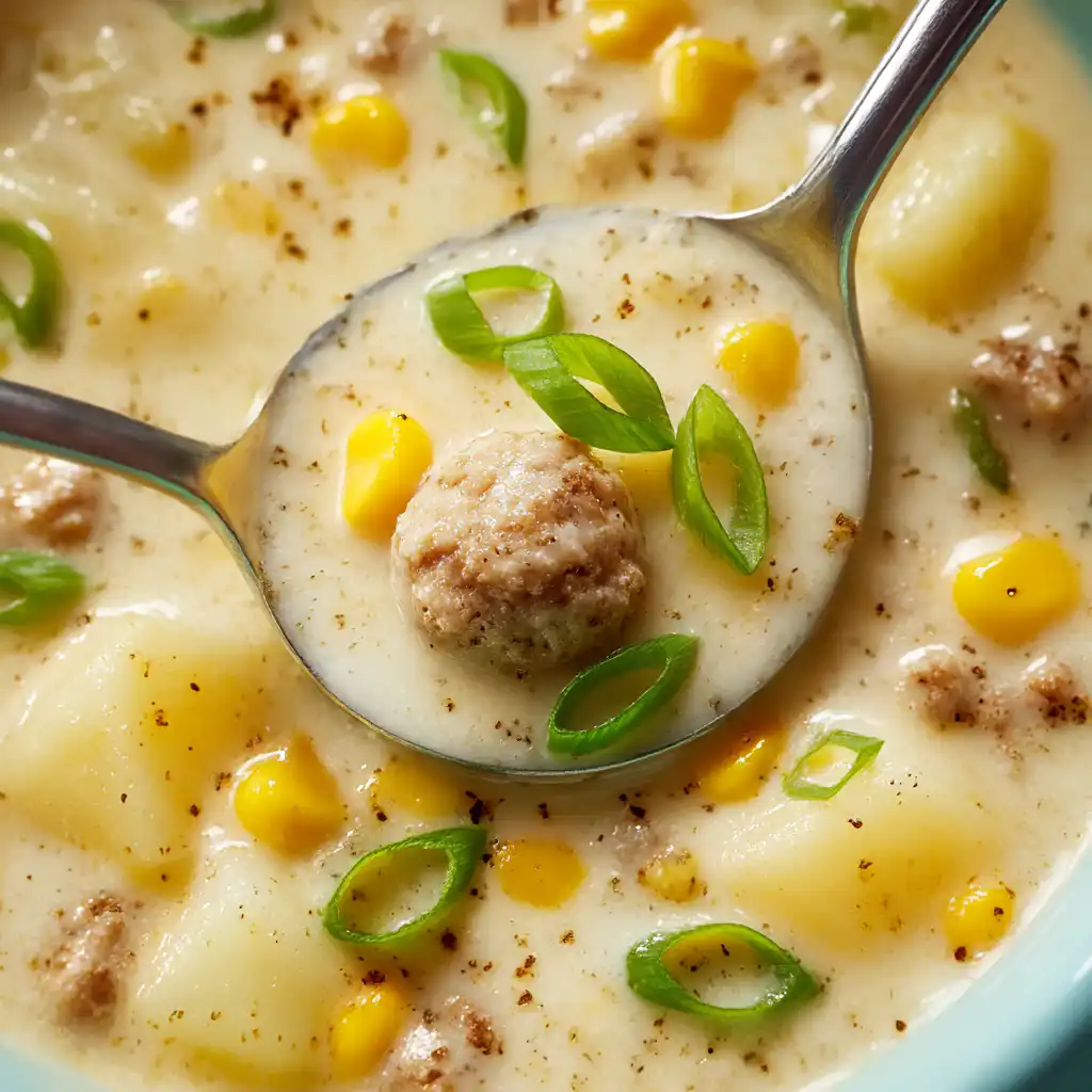 Homemade Sausage and Corn Chowder - step by step