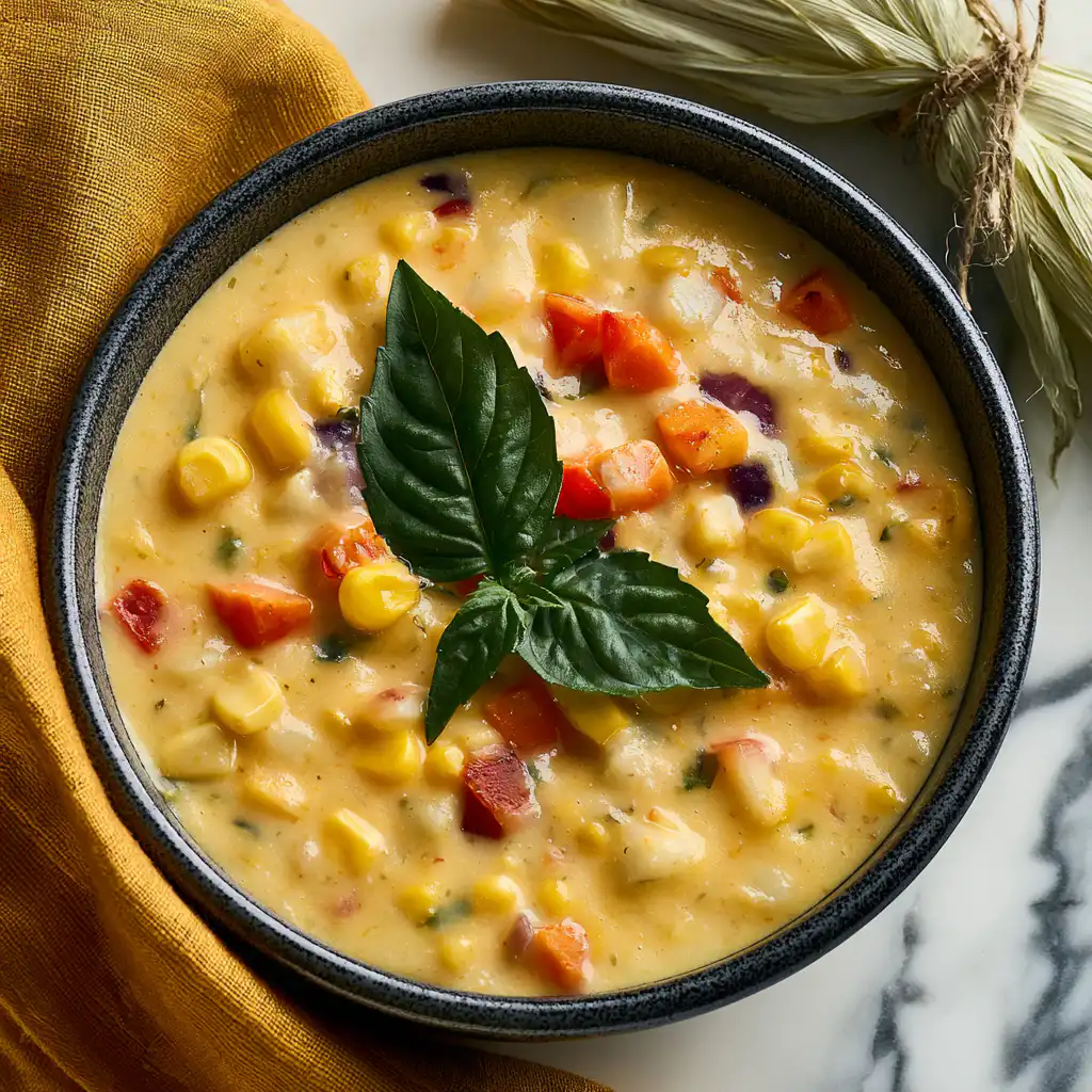 Classic Corn and Vegetable Chowder - step by step
