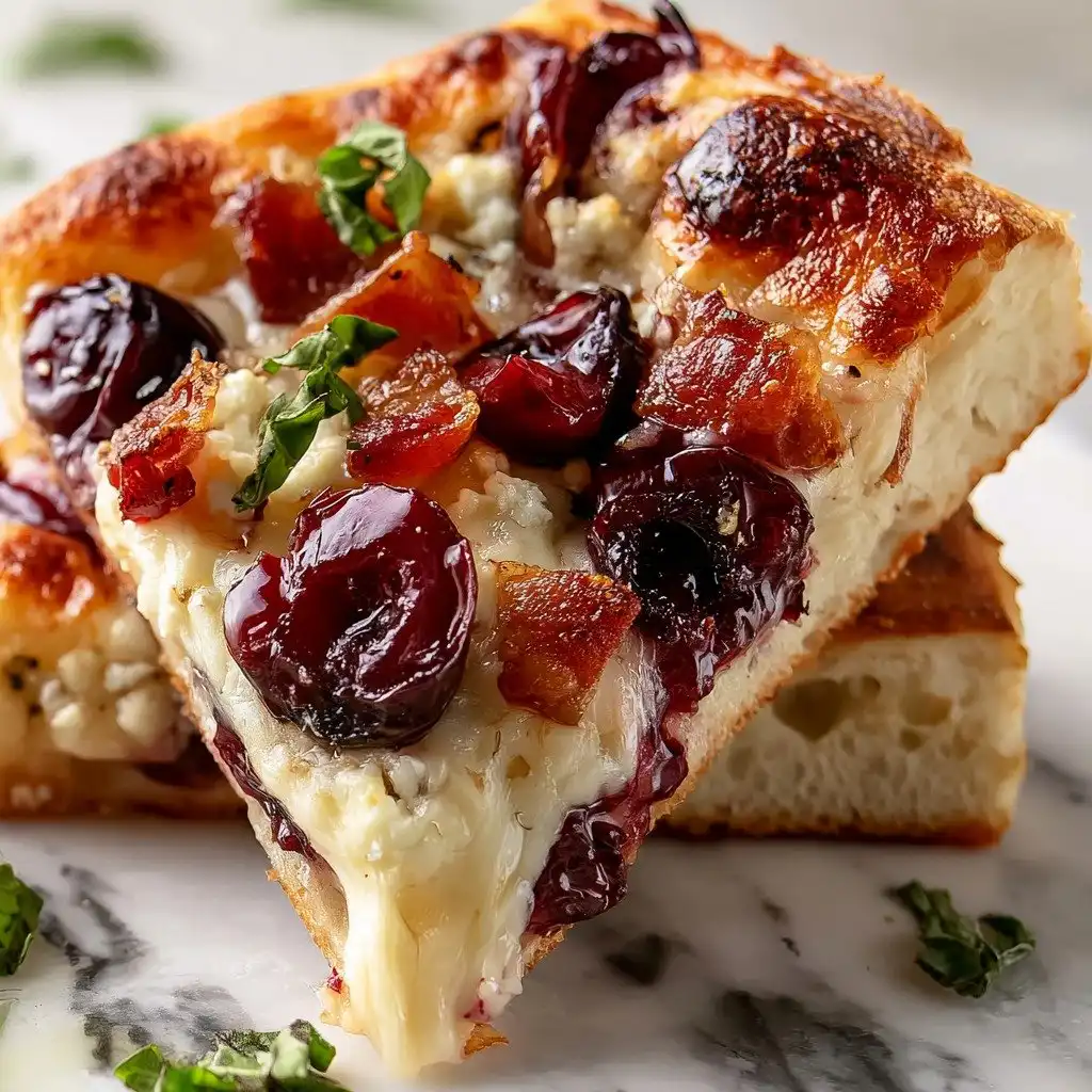 Sweet Cherry Flatbread - step by step