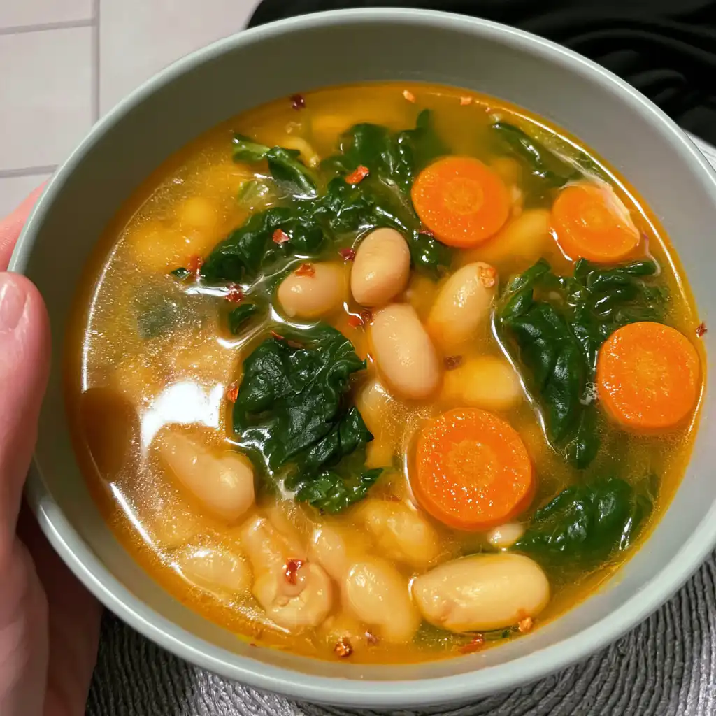 Easy Tuscan White Bean Soup - finished dish