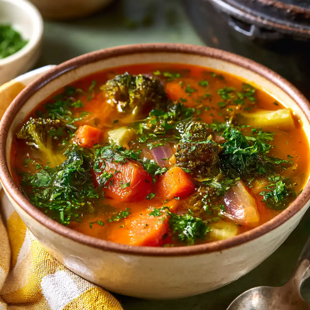 Hearty Vegetable Soup with Parsley Gremolata - step by step
